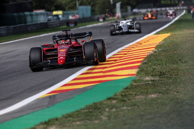 16 LECLERC Charles (mco), Scuderia Ferrari F1-75, action during the Formula 1 Rolex Belgian Grand Prix 2022, 14th round of the 2022 FIA Formula One World Championship, WM, Weltmeisterschaft from August 26 to 28, 2022 on the Circuit de Spa-Francorchamps, in Francorchamps, Belgium - F1 - BELGIAN GRAND PRIX 2022 - RACE DPPI Panoramic  G00D7258