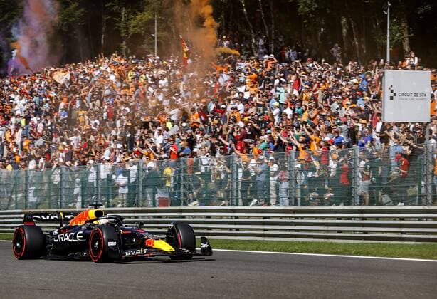 SPA - Max Verstappen (1) with the Oracle Red Bull Racing RB18 Honda during the F1 Grand Prix of Belgium at the Circuit de Spa-Francorchamps on August 29, 2022 in SPA, Belgium. ANP SEM VAN DER WAL F1 Grand Prix of Belgium 2022 xVIxANPxSportx xxANPxIVx