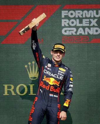 SPA - Max Verstappen celebrates his victory after the F1 Grand Prix of Belgium at the Circuit of Spa-Francorchamps on August 29, 2022 in SPA, Belgium. REMKO DE WAAL F1 Grand Prix of Belgium 2022 xVIxANPxSportx xxANPxIVx