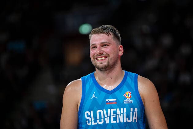 Basketball München 28.08.2022 World Cup European Qualifiers Deutschland (GER) - Slowenien (SLO) Luka Doncic (Slowenien, No.77)