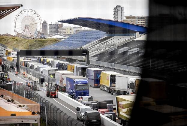 ZANDVOORT - Formula 1 teams arrive at Circuit Zandvoort where the Formula 1 race Dutch Grand Prix will be held next weekend. KOEN VAN WEEL xVIxANPxSportx xxANPxIVx
