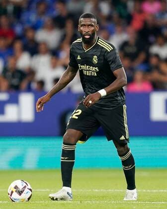 Mandatory Credit: Photo by Pressinphoto Shutterstock (13332170dr) Antonio Rudiger of Real Madrid CF RCD Espanyol v Real Madrid, La Liga, date 3. Football, RCDE Stadium, Barcelona, Spain - 28 Aug 2022 EDITORIAL USE ONLY No use with unauthorised audio, video, data, fixture lists (outside the EU), club league logos or live services. Online in-match use limited to 45 images (+15 in extra time). No use to emulate moving images. No use in betting, games or single club league player publications services. RCD Espanyol v Real Madrid, La Liga, date 3. Football, RCDE Stadium, Barcelona, Spain - 28 Aug 2022 EDITORIAL USE ONLY No use with unauthorised audio, video, data, fixture lists (outside the EU), club league logos or live services. Online in-match use limited to 45 images (+15 in extra time). No use to emulate moving images. No use in betting, games or Copyright: xPressinphoto Shutterstockx 13332170dr