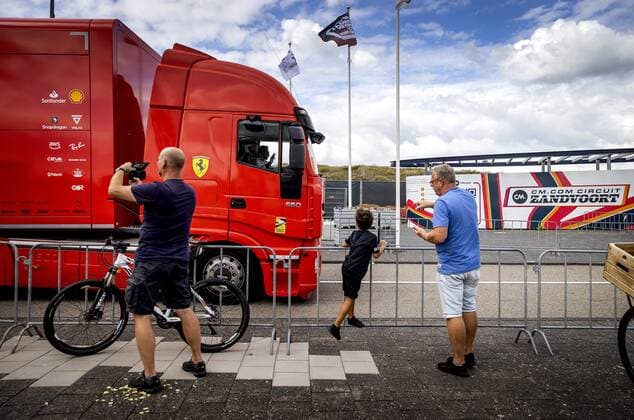 ZANDVOORT - The Formula 1 team Ferrari arrives at Circuit Zandvoort where the Formula 1 race Dutch Grand Prix will be held next weekend. KOEN VAN WEEL xVIxANPxSportx xxANPxIVx