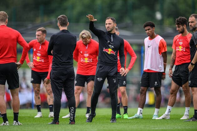 Leipzigs Cheftrainer Trainer Coach Domenico Tedesco. Training RB Leipzig. 23. August 2022: Leipzig, Red Bull Akademie. Training RB Leipzig