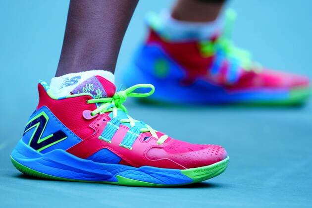 Mandatory Credit: Photo by Javier Garcia Shutterstock (13353381bt) The personalised New Balance shoes of Coco Gauff US Open Championships 2022, Day Three, USTA National Tennis Center, Flushing Meadows, New York, USA - 31 Aug 2022 US Open Championships 2022, Day Three, USTA National Tennis Center, Flushing Meadows, New York, USA - 31 Aug 2022 Copyright: xJavierxGarcia Shutterstockx 13353381bt
