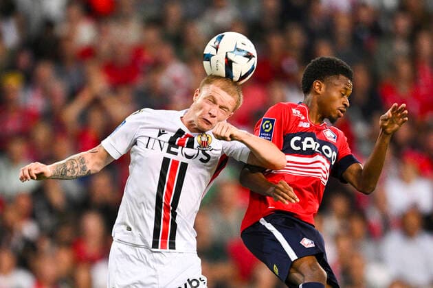 Melvin Bard (Nice) FOOTBALL : Lille vs Nice - Ligue1 - 31 08 2022 JBAutissier Panoramic 