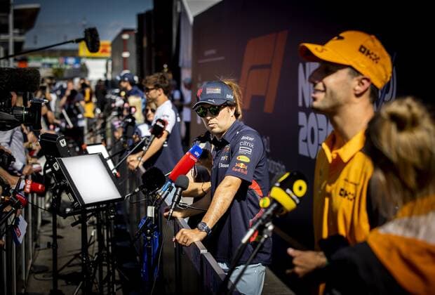 ZANDVOORT - Sergio Perez (Red Bull Racing) speaks to the press in the run-up to the F1 Grand Prix of the Netherlands. KOEN VAN WEEL F1 Grand Prix of The Netherlands - Previews 2022 xVIxANPxSportx xxANPxIVx