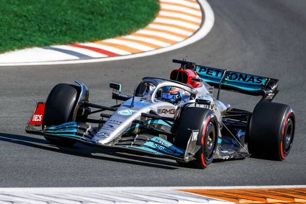 ZANDVOORT - George Russell (Mercedes) during the 3rd free practice session ahead of the F1 Grand Prix of the Netherlands at Circuit Zandvoort on September 3, 2022 in Zandvoort, Netherlands. ANP SEM VAN DER WAL F1 Grand Prix of The Netherlands - Practice 3 2022 xVIxANPxSportx xxANPxIVx