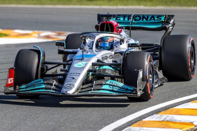 Formel 1, GP der Niederlande in Zandvoort ZANDVOORT - George Russell (Mercedes) during qualifying ahead of the F1 Grand Prix of the Netherlands at Circuit Zandvoort on September 3, 2022 in Zandvoort, Netherlands. ANP SEM VAN DER WAL F1 Grand Prix of The Netherlands - Qualifying 2022 xVIxANPxSportx xxANPxIVx