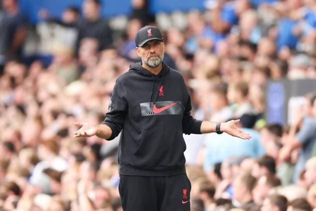 Sport Themen der Woche KW35 Mandatory Credit: Photo by Ryan Browne Shutterstock (13357322hp) Liverpool manager Jurgen Klopp. Everton v Liverpool, Premier League, Football, Goodison Park, Liverpool, UK - 03 Sep 2022 EDITORIAL USE ONLY No use with unauthorised audio, video, data, fixture lists, club league logos or live services. Online in-match use limited to 120 images, no video emulation. No use in betting, games or single club league player publications. Everton v Liverpool, Premier League, Football, Goodison Park, Liverpool, UK - 03 Sep 2022 EDITORIAL USE ONLY No use with unauthorised audio, video, data, fixture lists, club league logos or live services. Online in-match use limited to 120 images, no video emulation. No use in betting, games or single club league player publications.  Copyright: xRyanxBrowne Shutterstockx 13357322hp