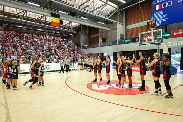 Illustration picture shows the start of a friendly basketball game between Belgian women s national team, Nationalteam the Belgian Cats and France, Sunday 04 September 2022 in Kortrijk. JAMESxARTHURxGEKIERE x42572463x