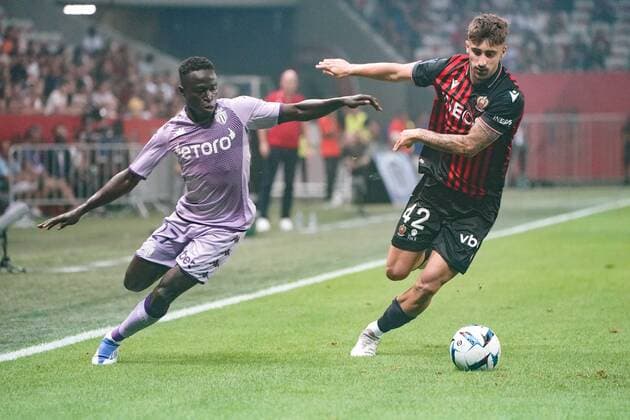 Mattia Viti (OGC Nice) - Krepin Diatta (AS Monaco) FOOTBALL : OGC Nice vs AS Monaco - Ligue 1 Uber Eats - Nice - 04 09 2022 NorbertScanella Panoramic 