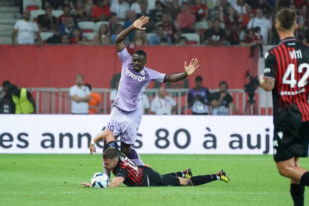 Aaron Ramsey (OGC Nice) - Youssouf Fofana (AS Monaco) FOOTBALL : OGC Nice vs AS Monaco - Ligue 1 Uber Eats - Nice - 04 09 2022 NorbertScanella Panoramic 