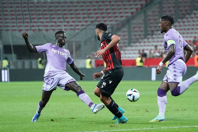 Krepin Diatta (AS Monaco) - GaÃ«tan Laborde (OGC Nice) FOOTBALL : OGC Nice vs AS Monaco - Ligue 1 Uber Eats - Nice - 04 09 2022 NorbertScanella Panoramic 