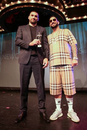 Boxen: Herqul 2022 - German Boxing Award, Berlin, 04.09.2022 Newcomer des Jahres: Victor Faust (ECB) und Milonair Berlin Germany