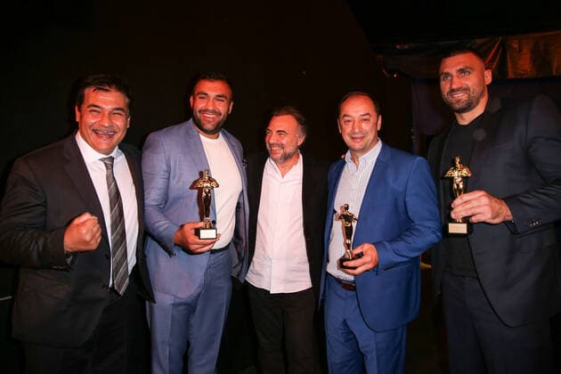 Boxen: Herqul 2022 - German Boxing Award, Berlin, 04.09.2022 v.l.: Erol Ceyland, Ali Eren Demirecen, Oktay Kaynarca, Bülent Baser, und Victor Faust Berlin Germany