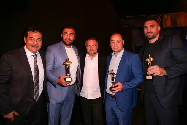 Boxen: Herqul 2022 - German Boxing Award, Berlin, 04.09.2022 v.l.: Erol Ceyland, Ali Eren Demirecen, Oktay Kaynarca, Bülent Baser, und Victor Faust Berlin Germany