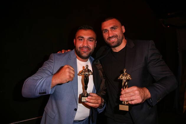 Boxen: Herqul 2022 - German Boxing Award, Berlin, 04.09.2022 Boxer des Jahres: Ali Eren Demirecen (l.) und Victor Faust (EC Boxing) Berlin Germany