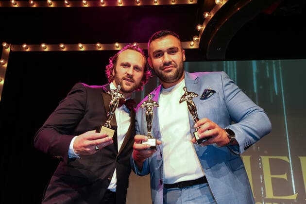 Boxen: Herqul 2022 - German Boxing Award, Berlin, 04.09.2022 Benny Blanko (l.) und Ali Eren Demirecen Berlin Germany
