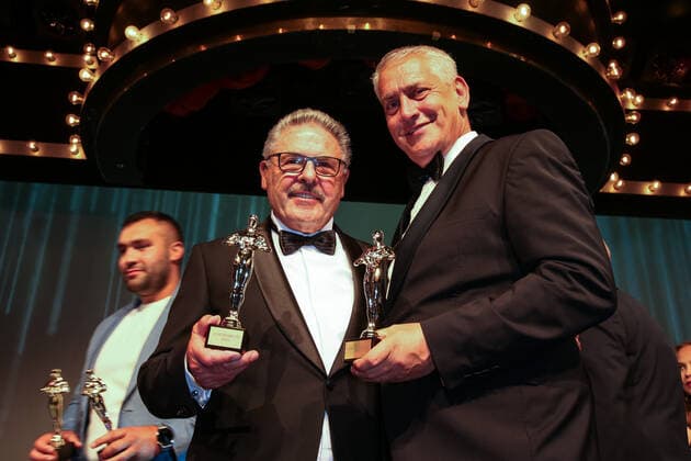 Boxen: Herqul 2022 - German Boxing Award, Berlin, 04.09.2022 Peter Hanraths (l.) und Ulf Steinforth (SES Boxing) Berlin Germany