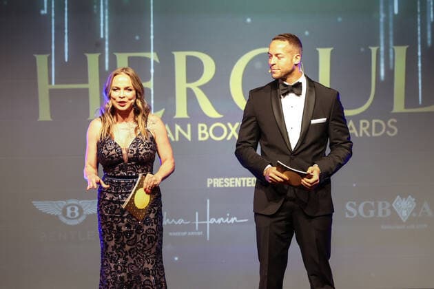 Boxen: Herqul 2022 - German Boxing Award, Berlin, 04.09.2022 Moderatoren: Regina Halmich und Andrej Mangold Berlin Germany