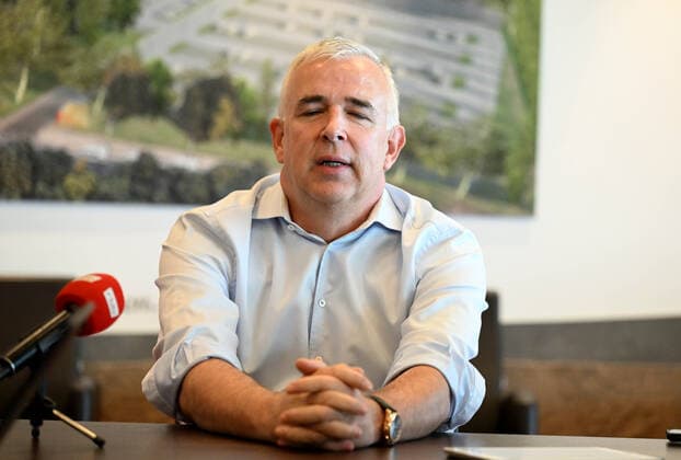 Fussball, Herren, Saison 2022 2023, Europa League, 1. FC Union Berlin, Pressekonferenz zur Europa-League-Partie 1. FC Union Berlin - Royale Union Saint-Gilloise, im Bild: Präsident Dirk Zingler (1. FC Union), 06.09. 2022, Copyright: xMatthiasxKochx
