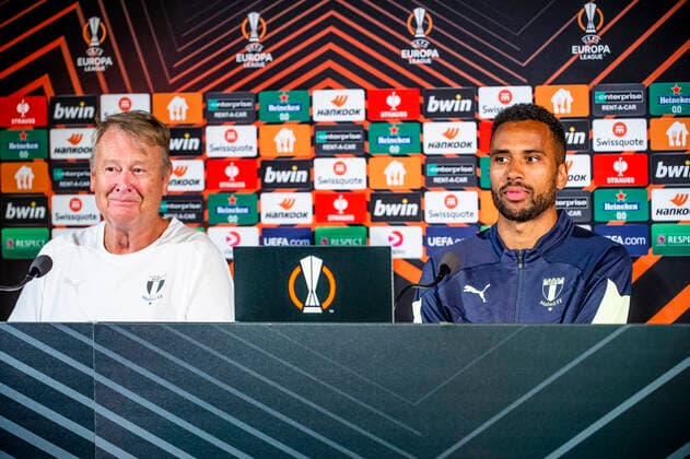 Fußball, EL, Malmö FF Pressekonferenz 220907 Head coach Age Hareide and Isaac Kiese Thelin during a press conference, PK, Pressekonferenz with Malmö FF on September 7, 2022 in Malmö. Photo: Christian Örnberg BILDBYRAN COP 166 CO0227 fotboll football soccer fotball uefa europa league presskonferens press conference malmö ff bbeng Copyright: CHRISTIANxÖRNBERG BB220907CO107
