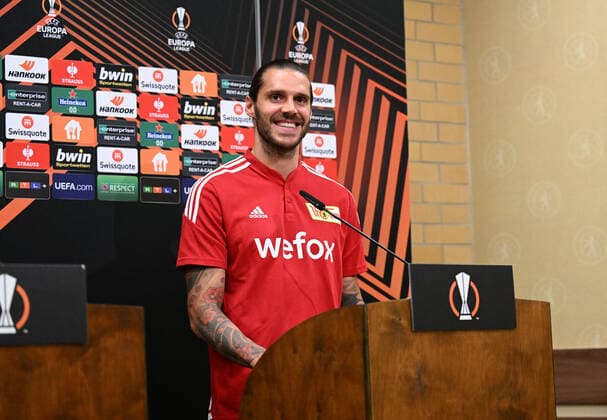 Fussball, Herren, Saison 2022 2023, Europa League, 1. FC Union Berlin, Pressekonferenz vor der Europa-League-Partie 1. FC Union Berlin - Royale Union Saint-Gilloise, Christopher Trimmel (1. FC Union), 07.09. 2022, Copyright: xMatthiasxKochx
