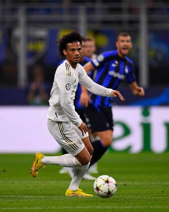 07.09.2022, Fussball UEFA Championsleague 2022 2023: Vorrunde 1.Spieltag, Inter Mailand - FC Bayern München, Giuseppe Meazza Stadion Mailand. Leroy Sane (Bayern München) am Ball