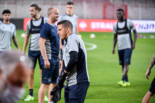 Union s goalkeeper Anthony Moris pictured during a training session of Belgian soccer team Royale Union Saint-Gilloise, Wednesday 07 September 2022 in Berlin, Germany, in preparation of Tomorrow s game against German Union Berlin on the opening day of the Uefa Europa League group stage. LAURIExDIEFFEMBACQ  x43104053x