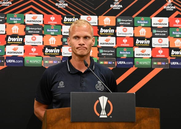 Fussball, Herren, Saison 2022 2023, Europa League, Pressekonferenz und Training von Royale Union Saint-Gilloise im Stadion An der Alten Försterei einen Tag vor der Europa-League-Partie 1. FC Union Berlin - Royale Union Saint-Gilloise, Trainer Karel Geraerts (Royale Union Saint-Gilloise), 07.09. 2022, Copyright: xMatthiasxKochx