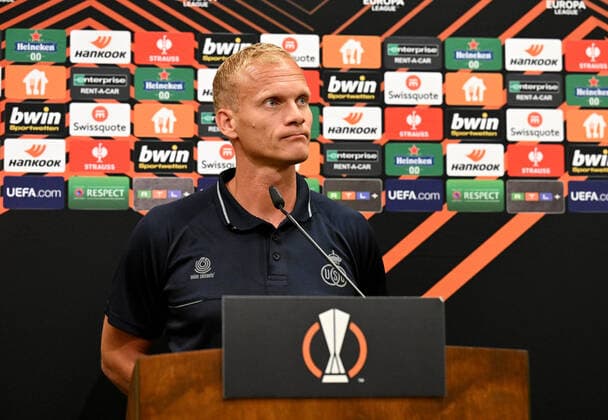 Fussball, Herren, Saison 2022 2023, Europa League, Pressekonferenz und Training von Royale Union Saint-Gilloise im Stadion An der Alten Försterei einen Tag vor der Europa-League-Partie 1. FC Union Berlin - Royale Union Saint-Gilloise, Trainer Karel Geraerts (Royale Union Saint-Gilloise), 07.09. 2022, Copyright: xMatthiasxKochx