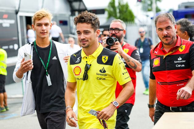 LECLERC Charles (mco), Scuderia Ferrari F1-75, portrait during the Formula 1 Pirelli Gran Premio d™Italia 2022, Italian Grand Prix 2022, 16th round of the 2022 FIA Formula One World Championship, WM, Weltmeisterschaft from September 9 to 11, 2022 on the Autodromo Nazionale di Monza, in Monza, Italy - F1 - ITALIAN GRAND PRIX 2022 DPPI Panoramic  20220908_GOOD3894