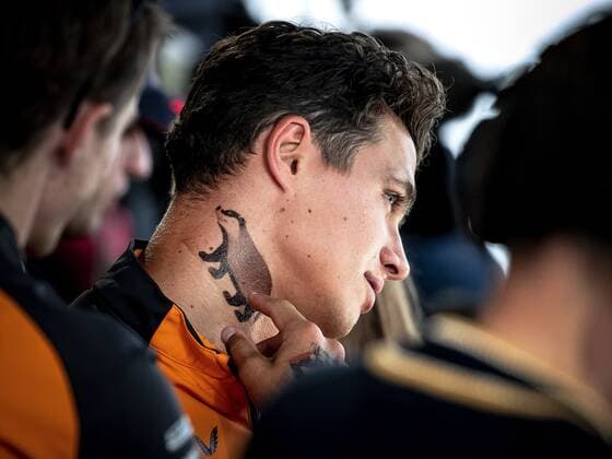 MONZA - Lando Norris (McLaren) speaks to the press at the Monza circuit in the run-up to the Grand Prix of Italy. REMKO DE WAAL xVIxANPxSportx xxANPxIVx