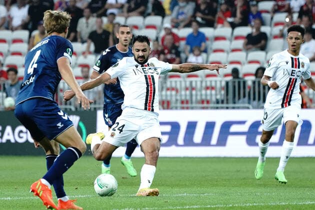 GaÃ«tan Laborde (OGC Nice) FOOTBALL : OGC Nice vs FC Cologne - Ligue Europa ConfÃ rence - Nice - 08 09 2022 NorbertScanella Panoramic 