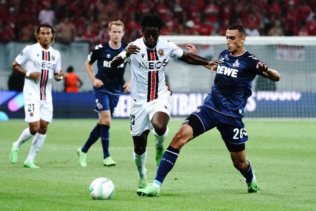 Jordan Lotomba (OGC Nice) - Elles Skhiri (FC Cologne) FOOTBALL : OGC Nice vs FC Cologne - Ligue Europa ConfÃ rence - Nice - 08 09 2022 NorbertScanella Panoramic 