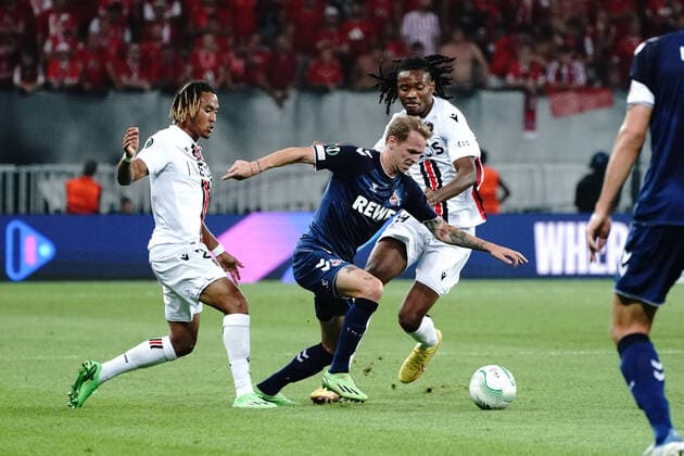 Ondrej Duda (FC Cologne) - Khephren Thuram (OGC Nice) FOOTBALL : OGC Nice vs FC Cologne - Ligue Europa ConfÃ rence - Nice - 08 09 2022 NorbertScanella Panoramic 