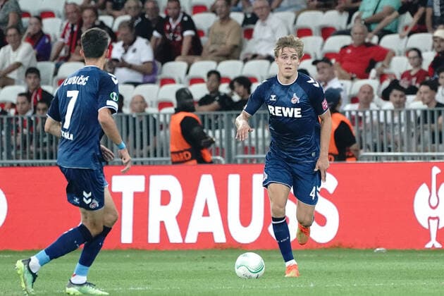 Timo Hübers (FC Cologne) FOOTBALL : OGC Nice vs FC Cologne - Ligue Europa ConfÃ rence - Nice - 08 09 2022 NorbertScanella Panoramic 