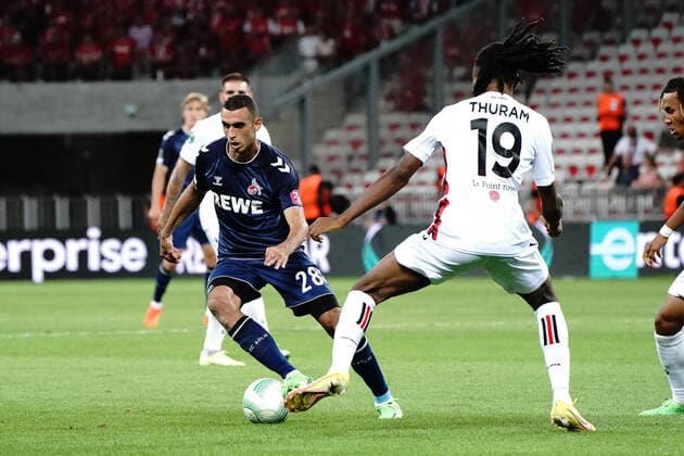 Elles Skhiri (FC Cologne) - Khephren Thuram (OGC Nice) FOOTBALL : OGC Nice vs FC Cologne - Ligue Europa ConfÃ rence - Nice - 08 09 2022 NorbertScanella Panoramic 