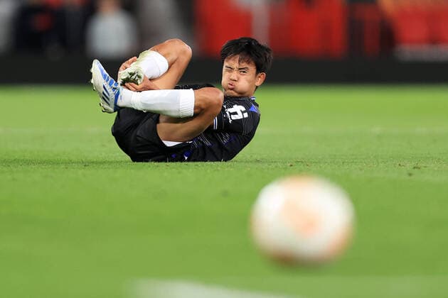 Bilder des Jahres 2022, Sport 09 September Sport Themen der Woche KW36 Sport Bilder des Tages Football - UEFA Europa League - Group E - Manchester United, ManU v Real Sociedad 8th September 2022 - UEFA Europa League - Group E - Manchester United v Real Sociedad - Takefusa Kubo of Real Sociedad looks dejected - Photo: Simon Stacpoole Offside. Manchester UK *** Fußball UEFA Europa League Gruppe E Manchester United gegen Real Sociedad 8. September 2022 UEFA Europa League Gruppe E Manchester United gegen Real Sociedad Takefusa Kubo von Real Sociedad wirkt niedergeschlagen Foto Simon Stacpoole Abseits Manchester UK  Copyright: xSimonxStacpoolexOffside