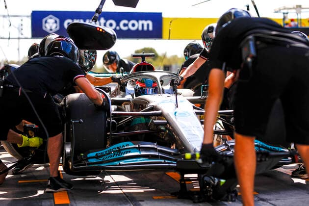 63 George Russell (GBR, Mercedes-AMG Petronas F1 Team), F1 Grand Prix of the Italy at Autodromo Nazionale Monza on September 9, 2022 in Monza, Italy. (Photo by HOCH ZWEI) Monza Italy