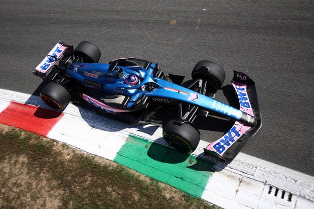 F1 Gran Prix of Italy Fernando Alonso of Alpine F1 on track during final practice for the F1 Grand Prix of Italy. Monza Autodromo Nazionale Italy Copyright: xMarcoxCanonierox