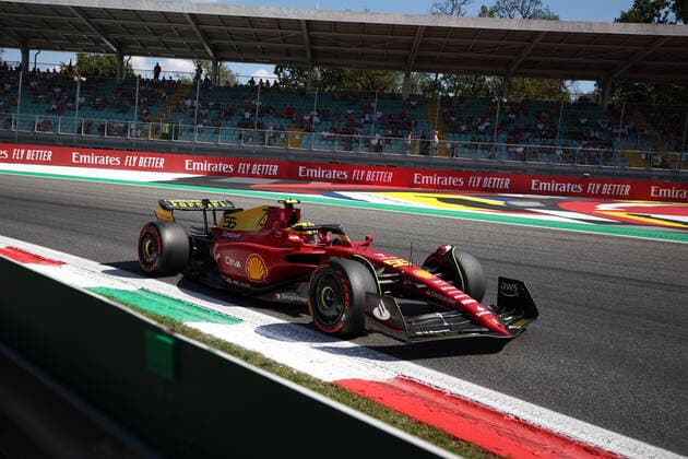 F1 Gran Prix of Italy Carlos Sainz of Scuderia Ferrari on track during final practice for the F1 Grand Prix of Italy. Monza Autodromo Nazionale Italy Copyright: xMarcoxCanonierox