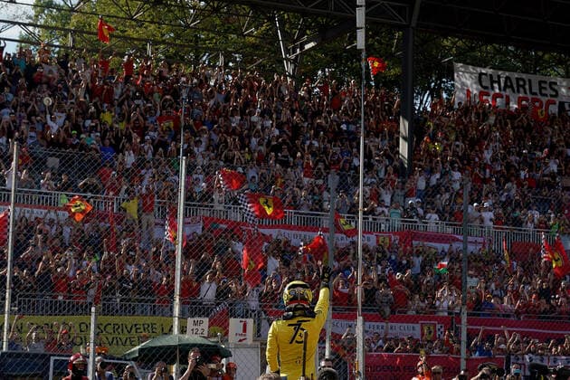 FORMULA 1 PIRELLI GRAN PREMIO D ITALIA 2022 10.09.2022, Autodromo Nazionale di Monza, Monza, FORMULA 1 PIRELLI GRAN PREMIO D ITALIA 2022 ,im Bild Poleposition für Charles Leclerc (MCO), Scuderia Ferrari.