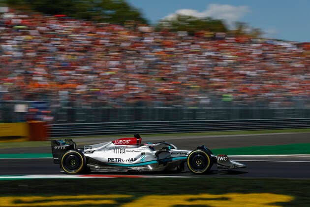 63 George Russell (GBR, Mercedes-AMG Petronas F1 Team), F1 Grand Prix of Italy at Autodromo Nazionale Monza on September 10, 2022 in Monza, Italy. (Photo by HOCH ZWEI) Monza Italy