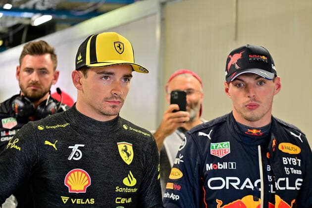FORMULA 1 PIRELLI GRAN PREMIO D ITALIA 2022 10.09.2022, Autodromo Nazionale di Monza, Monza, FORMULA 1 PIRELLI GRAN PREMIO D ITALIA 2022 ,im Bild Poleposition für Charles Leclerc (MCO), Scuderia Ferrari, 2.Startplatz für Max Verstappen (NEL), Oracle Red Bull Racing.