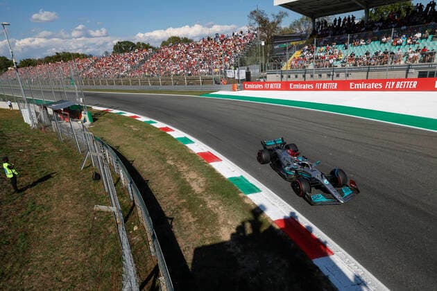 63 George Russell (GBR, Mercedes-AMG Petronas F1 Team), F1 Grand Prix of Italy at Autodromo Nazionale Monza on September 10, 2022 in Monza, Italy. (Photo by HOCH ZWEI) Monza Italy