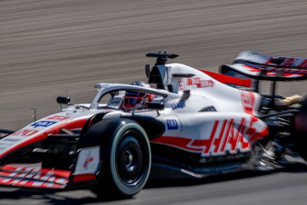 MONZA, ITALY: Kevin Magnussen, racing for the Haas F1 team during the 2022 Formula 1 Italian Grand Prix at the Monza Circuit in Monza, Italy.