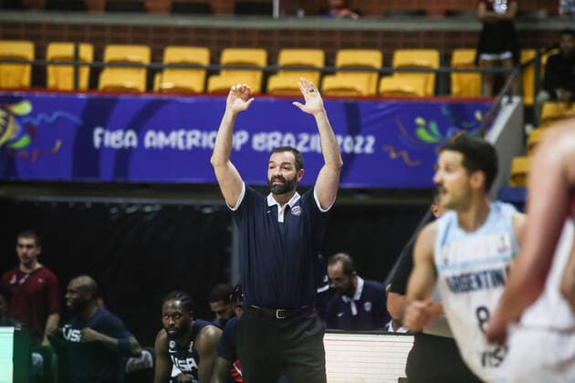 Argentina x Estados Unidos RECIFE, PE - 10.09.2022: ARGENTINA X ESTADOS UNIDOS - Alex Jensen (Utah Jazz), during the game between Argentina and the United States (USA), valid for the semifinal of the Men& 39;s Basketball America Cup, Americup FIBA 2022, held at the Geraldo Magalhães Gym, known as Geraldão Gym, in Recife (PE) , Brazil, this Saturday (10). (Photo: Tiago Caldas Fotoarena) x2263798x  TiagoxCaldas