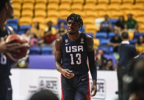 Argentina x Estados Unidos RECIFE, PE - 10.09.2022: ARGENTINA X ESTADOS UNIDOS - Zylan Cheatham (USA), during the game between Argentina and the United States (USA), valid for the semifinal of the Men& 39;s Basketball America Cup, Americup FIBA 2022, held at the Geraldo Magalhães Gym, known as Geraldão Gym, in Recife (PE), Brazil, this Saturday (10). (Photo: Tiago Caldas Fotoarena) x2263803x  TiagoxCaldas